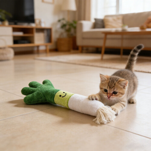 Scallion Plush Stick Scallion Shape Cats Toy For Calming And 1