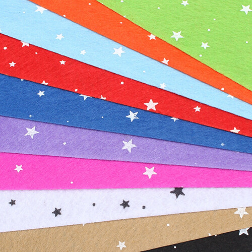 10Pcs Color Star Pattern Non-woven Sheets 30x30cm 2