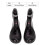 1 Pair PVC Rain Boots 39/40 Black Pink Spots 3