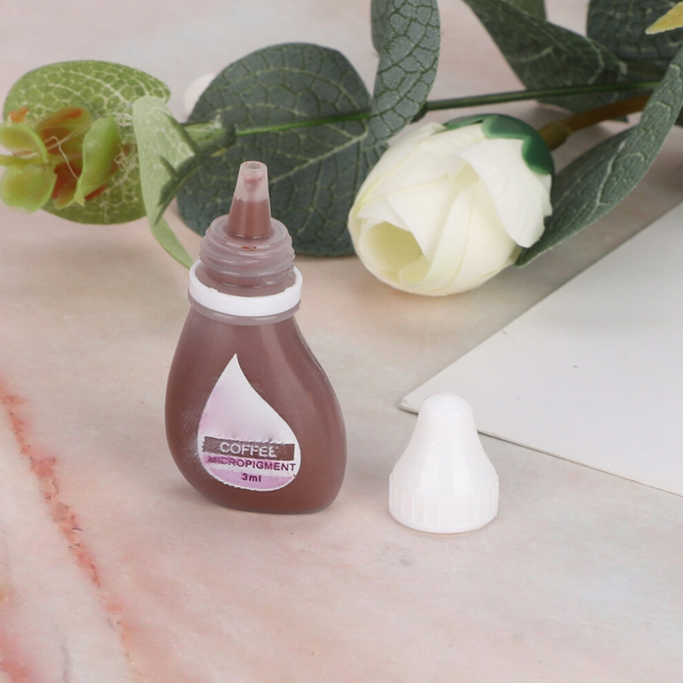 Natural Plant Tattoo Ink 3ml for Lip, Eyebrow & Eyeliner in Coffee, Red & Black