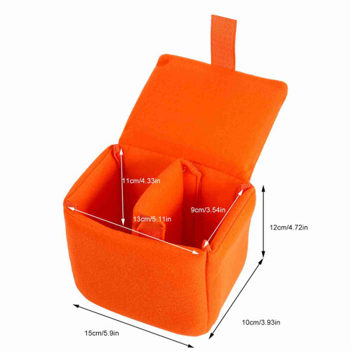 Camera Insert Bag Orange Padded Shockproof Inner Case for DSLR Camera Gear 1