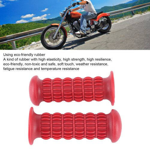 Motorcycle Rubber Handlebar Grips Universal Red