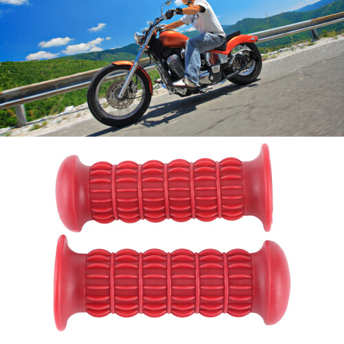 Motorcycle Rubber Handlebar Grips Universal Red 2