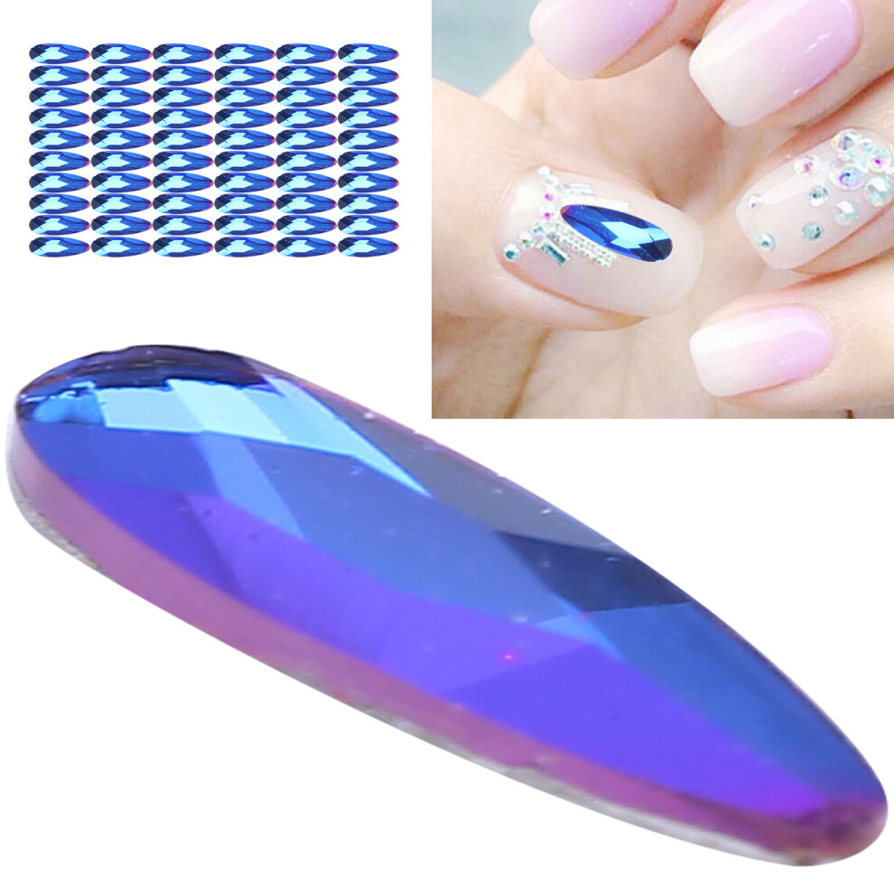 60pcs Clear Nail Rhinestones Drop Glitter Crystal for DIY Manicure