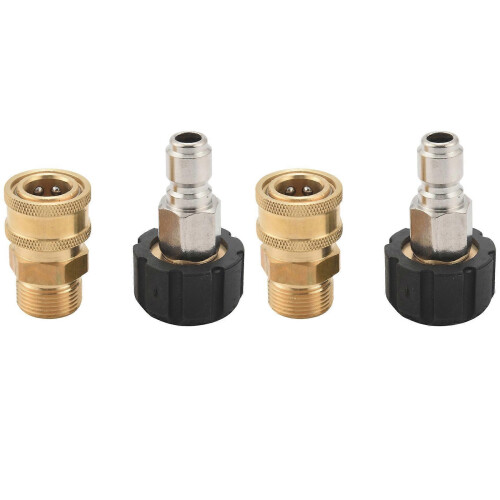 4X M22 15mm Quick Connect Adapter Set, 5000 Psi Pressure Washer Kit
