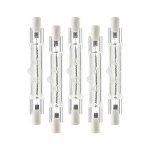 Paquete de 5 bombillas halógenas R7s de 118 mm y 300 W, regulables, de 230 V.
