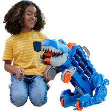 Hot Wheels T-Rex Transporter Track Set: Transforming Dino Hauler & Race Track