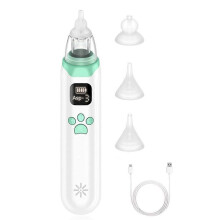 Pulitore nasale elettrico per neonati con 3 punte in silicone e aspirazione regolabile