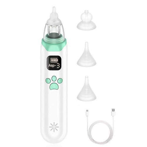 Electric Baby Nose Cleaner with 3 Silicone Tips & Adjustable Suction