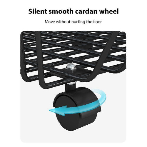 3-Tier Stackable Wire Basket Cart with Wheels for Kitchen Storage 2