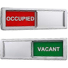 7'x2' Silver IC Vacant/Occupied Privacy Door Sign - Sliding Indicator