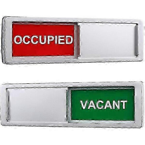 7'x2' Silver IC Vacant/Occupied Privacy Door Sign - Sliding Indicator