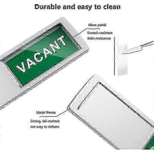 7'x2' Silver IC Vacant/Occupied Privacy Door Sign - Sliding Indicator 2
