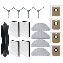 Repuestos para aspiradora híbrida Eufy G50/L60: Cepillo lateral, filtro HEPA, paño de limpieza.