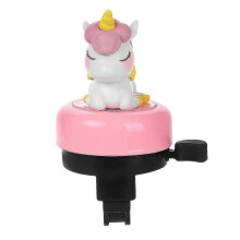 Unicorn Bike Bell for Kids - Cartoon Horn, Pink Handlebar Ring for Bicycles & Scooters