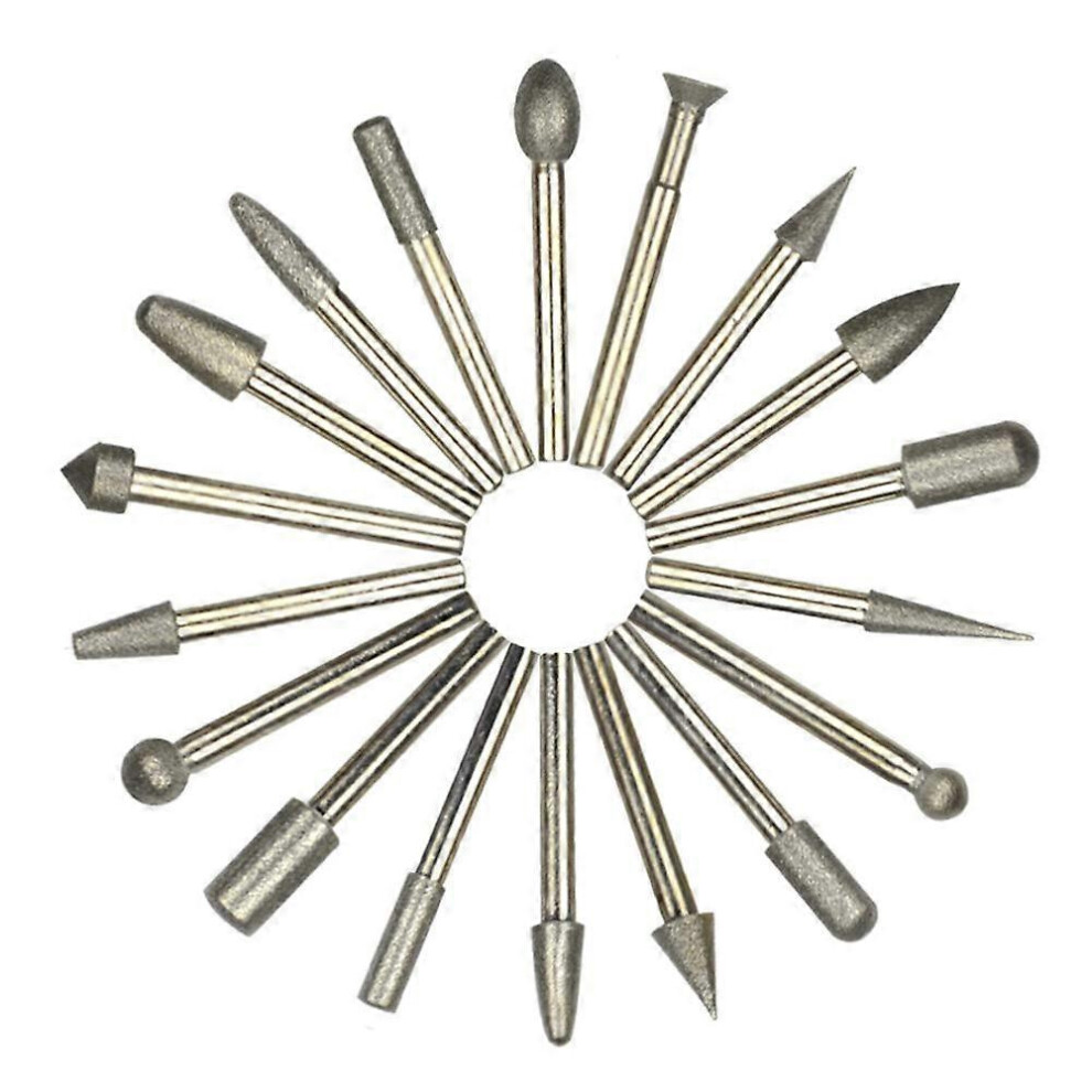 20Pcs Diamond Burs Set For Glass Metal Gemstone Grinding Polishing 3493511265636