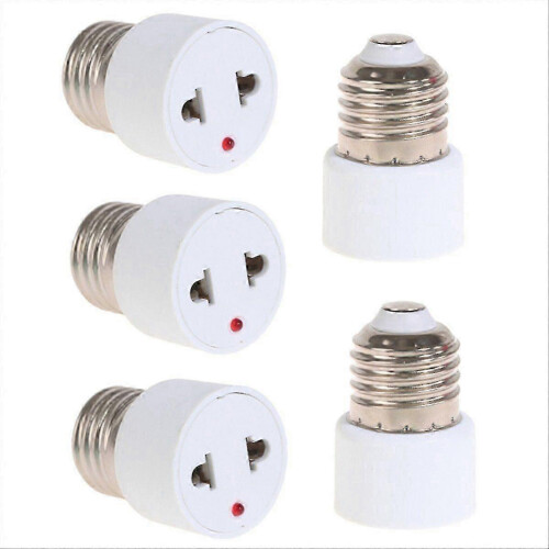 5PCS E27 to EU Plug Adapter Bulb Holder Base Portable L Edition 0115