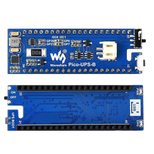 Waveshare UPS Module B for Raspberry Pi Pico, I2C Battery Monitoring, Stackable Design 1
