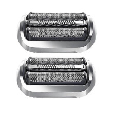 2er-Pack 74S S7 Ersatzkopf für Braun S7 Rasierer, Edelstahlklingen und Präzisionsfolie, für eine sanfte Rasur ohne Ziepen.