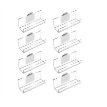 8er-Pack Schallplattenhalter zur Wandmontage (ohne Bohren), selbstklebendes Acryl-Regal für LPs/CDs
