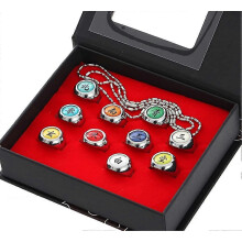 Conjunto de 11 anillos Akatsuki: Cosplay de Naruto, collar de Uchiha Itachi, regalo de joyería para hombres y niños.
