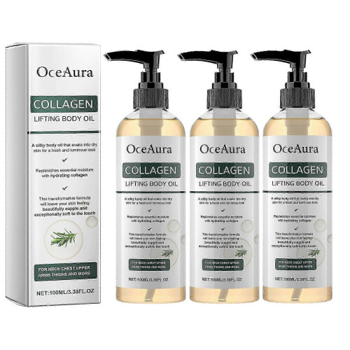3x OceAura Collagen Straffendes Körperöl – Feuchtigkeitsspendend & Elastizitätsfördernd