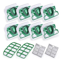 Repuestos VK200 FP200: 8 bolsas para aspiradora + 2 filtros HEPA para Vorwerk Kobold
