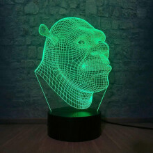 SCSYV 3D Shrek LED Night Light with Remote, Touch Sensor, Bedside Lamp for Kids