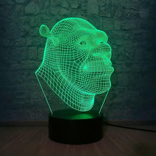 SCSYV 3D Shrek LED Night Light with Remote, Touch Sensor, Bedside Lamp for Kids