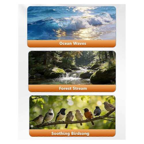 Mini Bluetooth Speaker with Nature Sounds, White Noise, Bone Conduction, Ultra-Thin, Timer 2