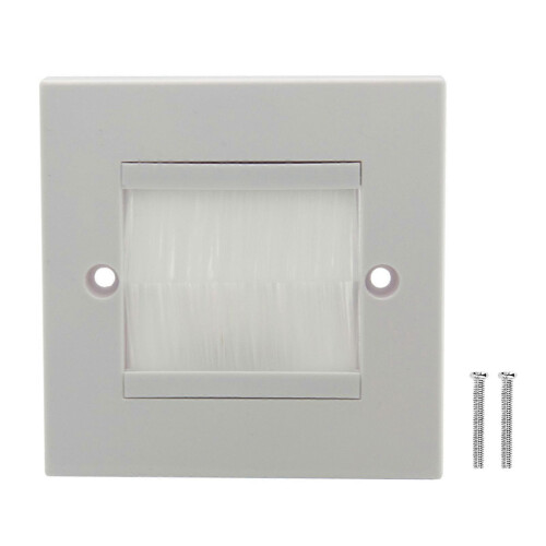 Brush Wall Plate Port Insert Cover Single Gang Bristles Outlet Mount Panel