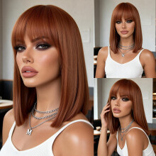 Youthful 35cm Short Bob Wig for Women, All-Season Daily Wear