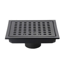 Grille de bonde de douche amovible, noir mat, acier inoxydable SUS304