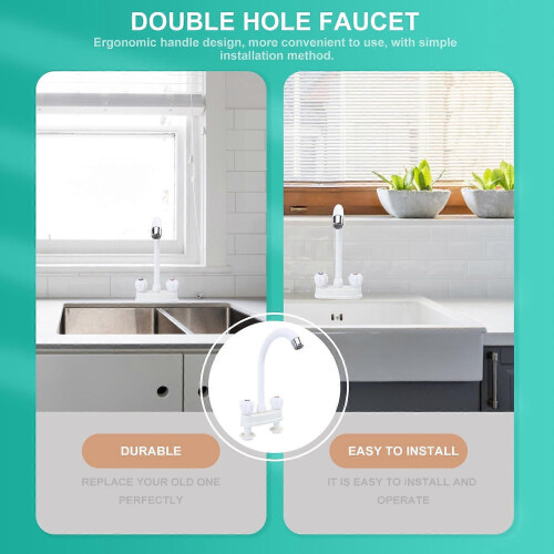 Two-Handle Plastic Faucet for Bathroom Sink 2