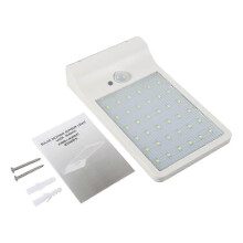Lámpara de pared solar de seguridad para jardín con 36 LED, color blanco.