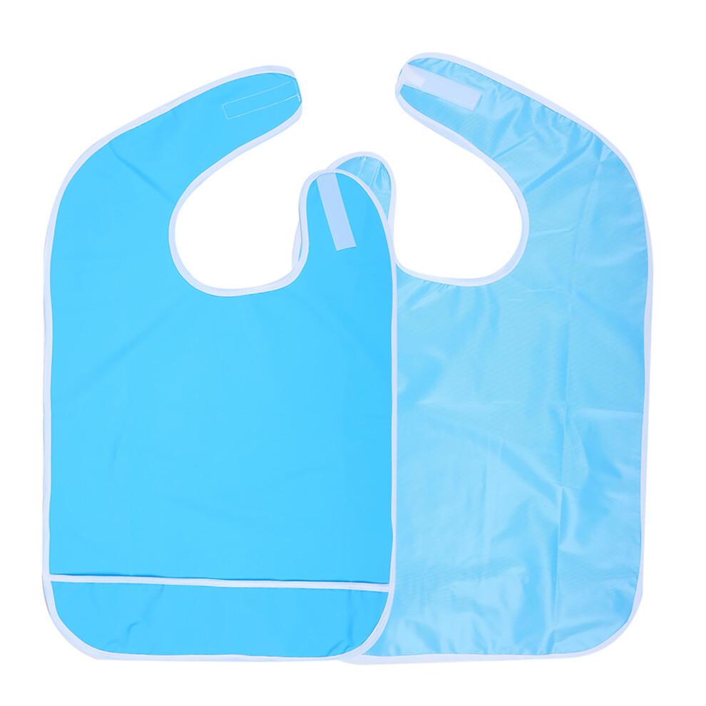 Sky Blue Reusable Waterproof Adult Rain Bib Apron Eating Protector 45X65cm