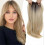 Gradient Blonde Hair Topper with Bangs - Clip-in Volume Boost 3