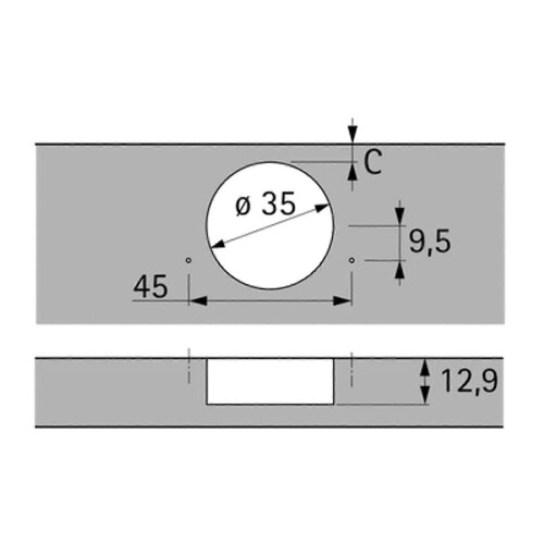 Intermat 9930 Corner Cabinet Hinge 50-65 Degree Tb45 1