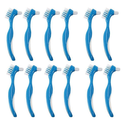 12 Pack Hard Denture Cleaning Brush, False Teeth Toothbrush 2