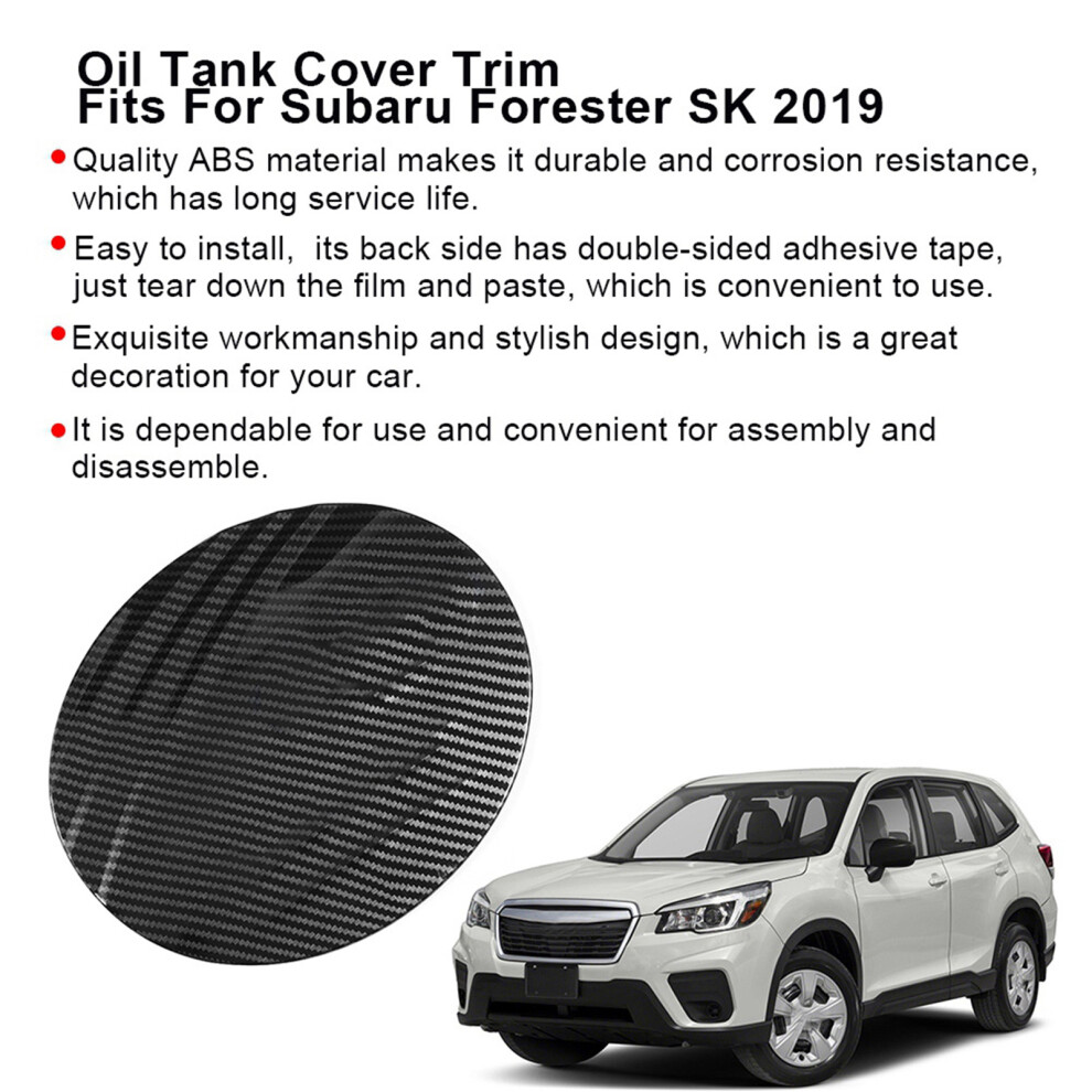 Carbon Fiber Style Gas Tank Cap Cover For Subaru Forester Sk 2019 9341393326201