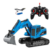 (BU) 2.4Ghz 6 Channel :24 RC Excavator Toy RC Engineering Car Alloy And Plastic Excavator RTR Trucks Birthday Gift