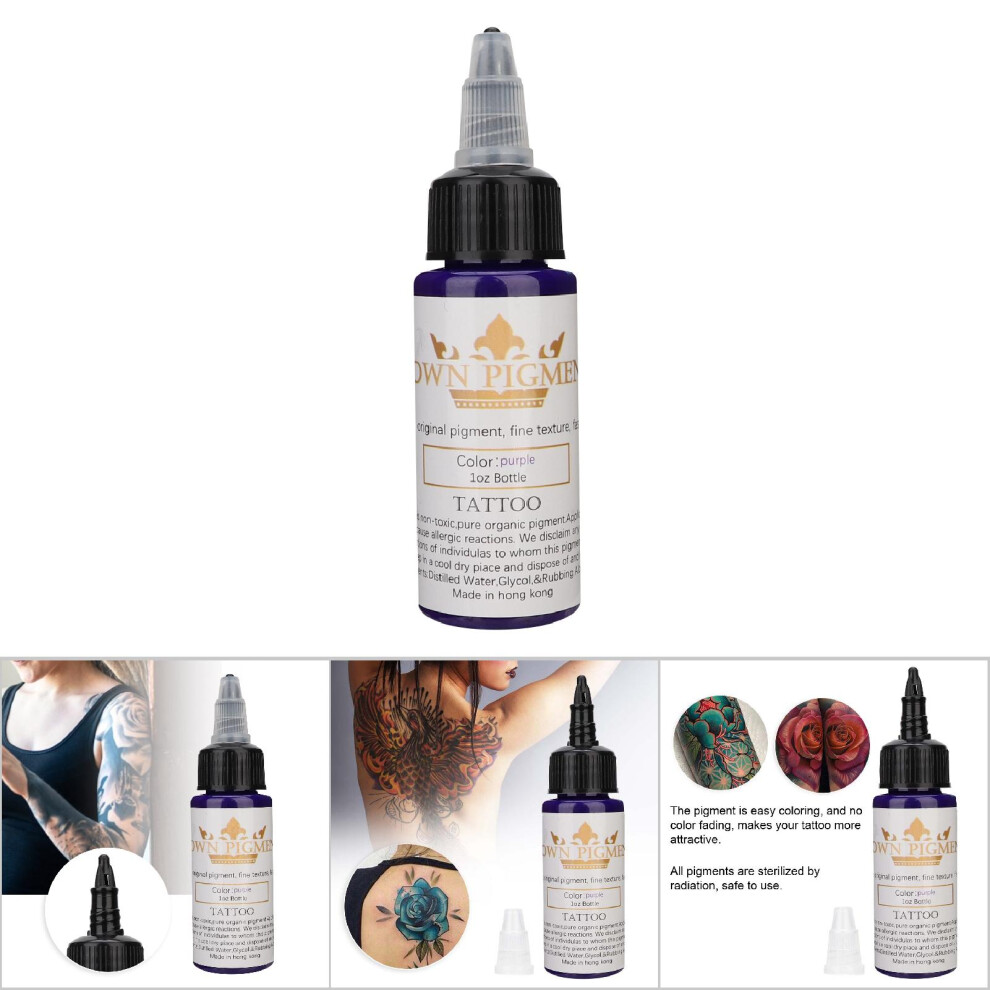 Purple 30Ml Long Lasting Tattoo Ink For Professional & Beginner Use