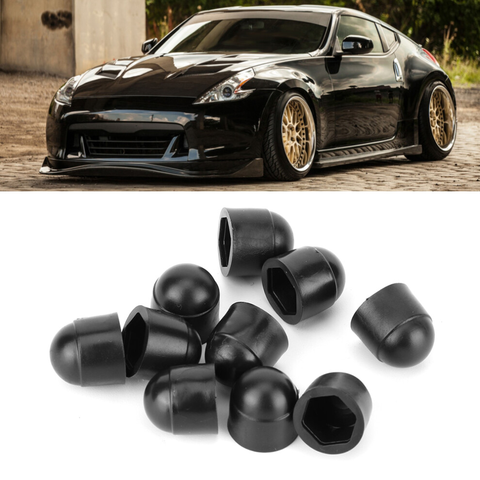 10Pcs M6 Plastic Hex Screws & Cap Covers For Jdm Car Corrosion Resistant Black 9471393330127