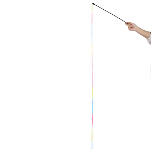 Interactive Cat Teaser Stick Toy with Rainbow Color – 48cm Long 2