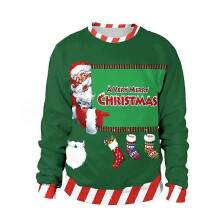 (2XL,SB102-010)Unisex Ugly Christmas Sweatshirt Funny Design Pullover Sweater for Xmas Holiday Party 2023