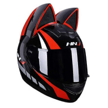 (L,A1)Motorcycle Helmet Full Face Cat Ear Detachable DOT Certification Safety Moto Helmet For Women Men Breathable Gift For Girlfriend