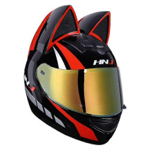 (S,A2)Motorcycle Helmet Full Face Cat Ear Detachable DOT Certification Safety Moto Helmet For Women Men Breathable Gift For Girlfriend