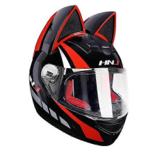 (M,H)Motorcycle Helmet Full Face Cat Ear Detachable DOT Certification Safety Moto Helmet For Women Men Breathable Gift For Girlfriend