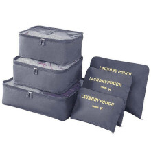 (Grey) Travel Organiser Packing Bags,6 PCS Travel Packing Cubes Set for Clothes Travel Luggage Organizers Storage Bags