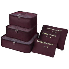(Wine Red) Travel Organiser Packing Bags,6 PCS Travel Packing Cubes Set for Clothes Travel Luggage Organizers Storage Bags